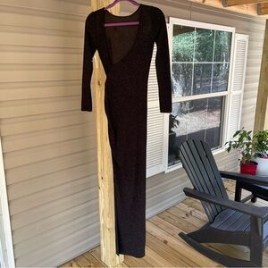 Windsor black long dress size XS NWT long sleeve sparkles